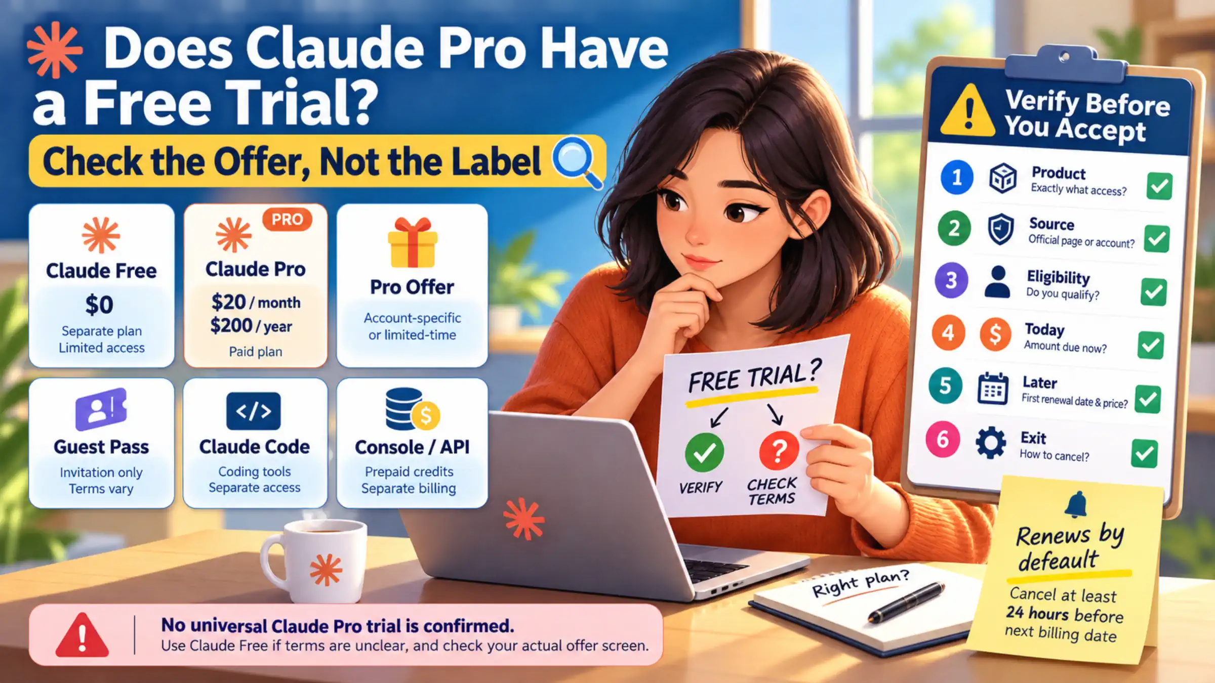 A reader checking whether a Claude offer is truly free before accepting it